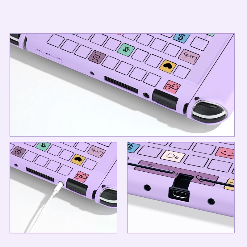 스위치 OLED용 귀여운 키보드 보호 케이스, 닌텐도 스위치 콘솔용 소프트 TPU 슬림 커버, NS 게임 액세서리