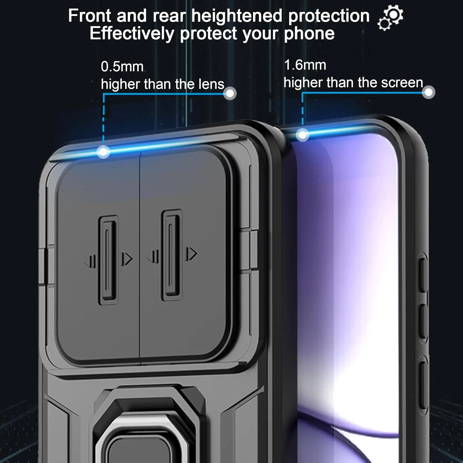 Slide Camera Case Stand Armor Antifall Protection Kickstand Cover