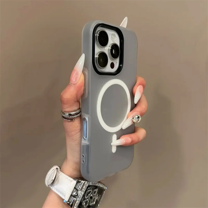 ตัวเลือกสินค้า เคสซิลิโคน 2-in-1 ป้องกัน iPhone 16/15/14/13/12/11 พร้อมแม่เหล็ก
