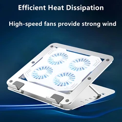 Adjustable Height USB - Powered Laptop Cooling Stand with Fans - Enhanced Notebook Cooler Pad (A01)