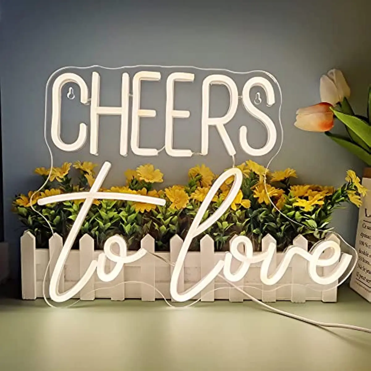 

CHUANGQI Cheers To Love Neon Light Sign Better Wall Decoration Christmas Wedding Birthday And Engagement Gifts