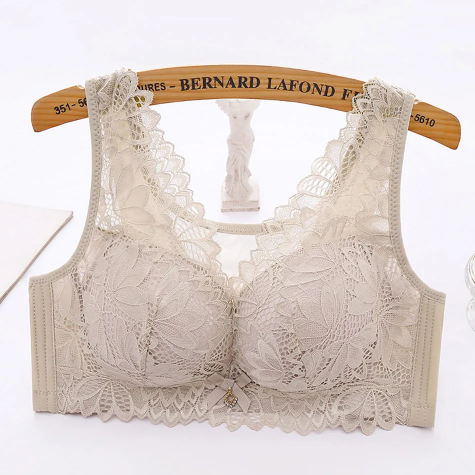 Training Bras Plus Size Lace Bralette Gather Effect Comfortable Secure Design Side Fat Control Modesty