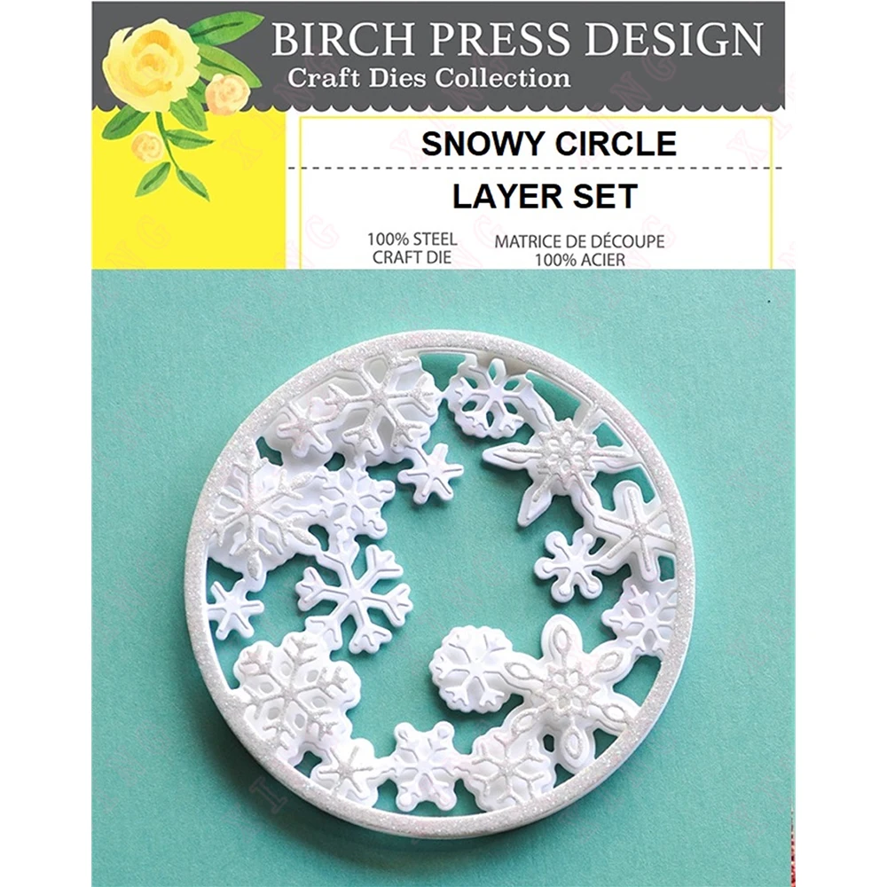 

Newest Metal Cutting Dies Scrapbook Paper Decoration Embossing Reusable Mold Diy Greeting Card Craft Snowy Circle Layer Set Dies