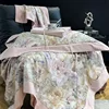 American Style Vintage Flowers Prints Luxury Bedding Set 1000TC Egyptian Cotton Duvet Cover Set Flat/Fitted Bed Sheet Pillowcase 4