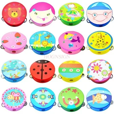 

Linggu Kindergarten Hand clapping Drummer Ringing Bell Drum Performance Props Baby Wood Toy Dance Early Childhood Education