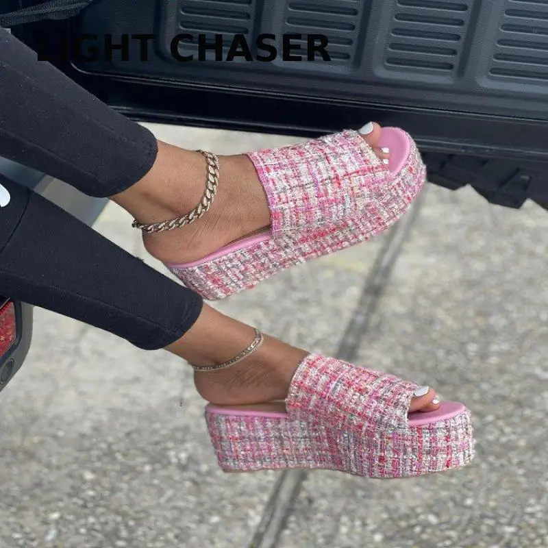 Summer Thick-soled Women's Slippers Comfortable Flat-bottomed Outdoor Slippers Women's Flip Flops High-heeled Women's Sandals