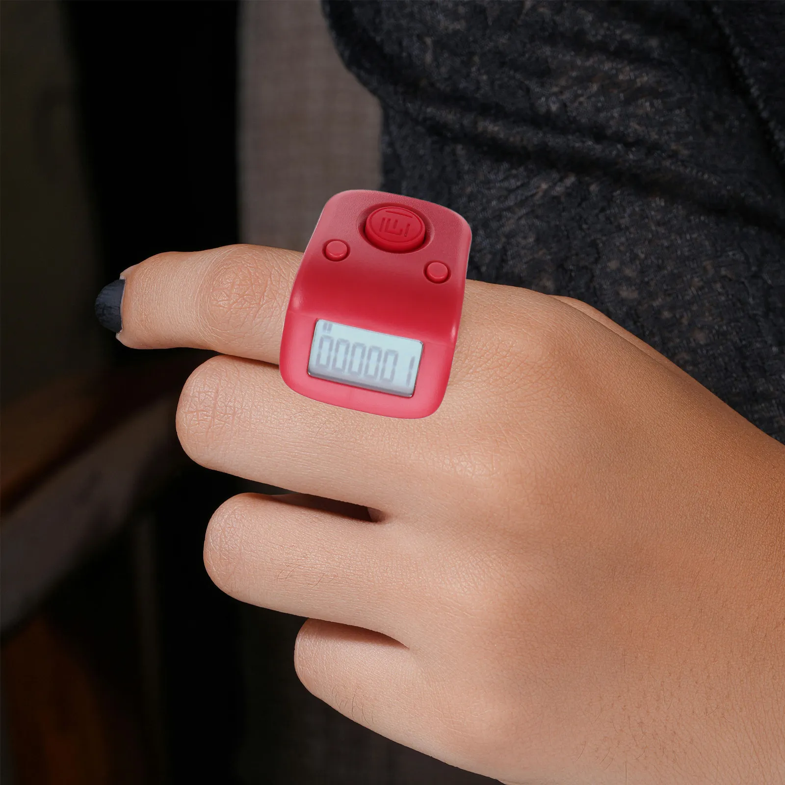 충전식 손가락 카운터 디지털 손가락 계수기 무소음 클리커 (인원 계수, 스포츠 경기장용)