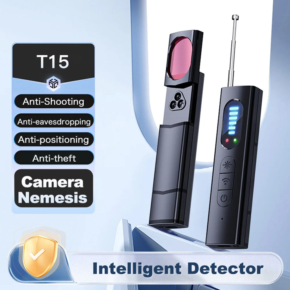 T15 RF Signal Hidde Camera Detector Anti-Spy Pinhole Camera Car GPS Tracker Wireless Audio Bug Finder Full Range Signal Scanner