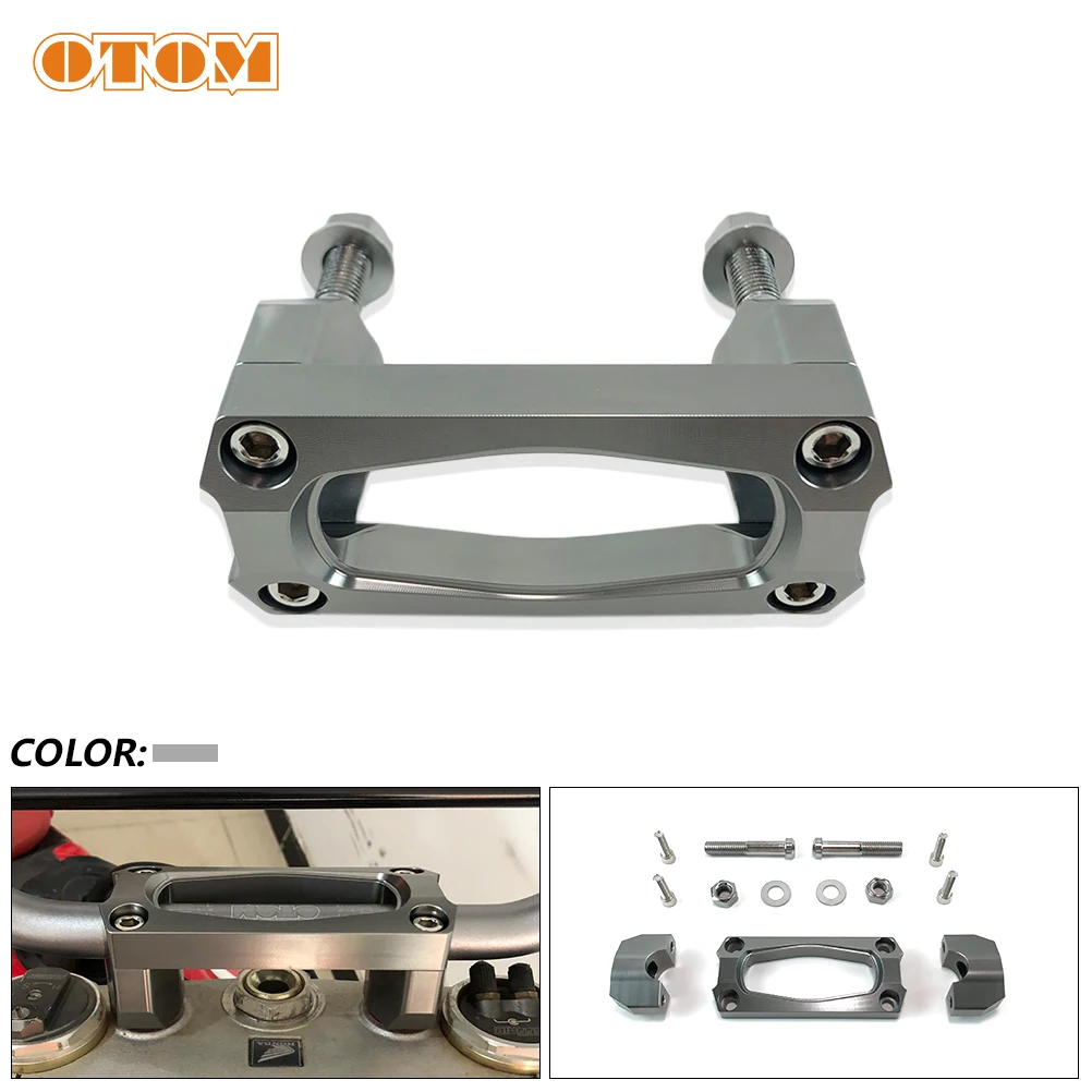 

OTOM 22mm HandleBar Clamp-Integrated Gland CNC Aluminium Riser Clamp Bar Mount For KAWASAKI SUZUKI KX125 KX250F KX450X DRZ400S