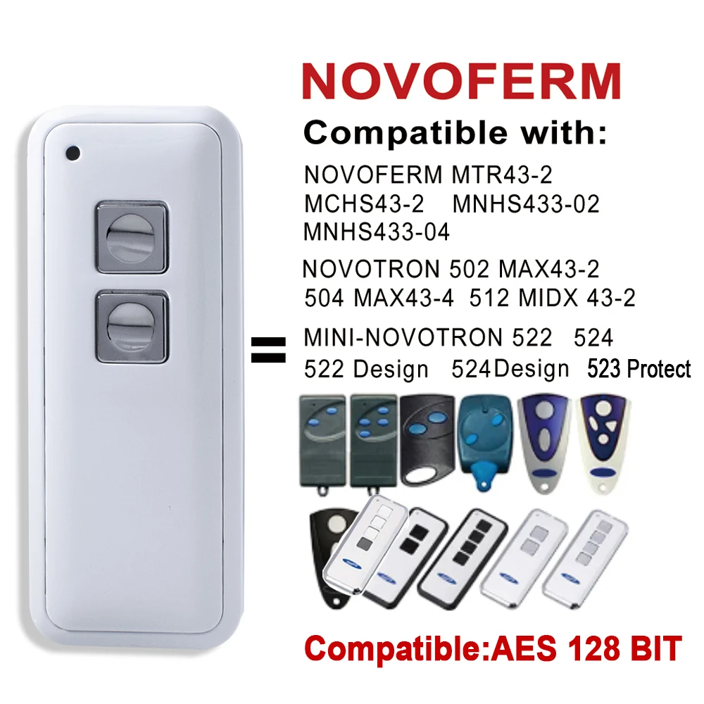 NOVOFERMAES128BITCodeGarageDoorRemoteControl43392mhzGate