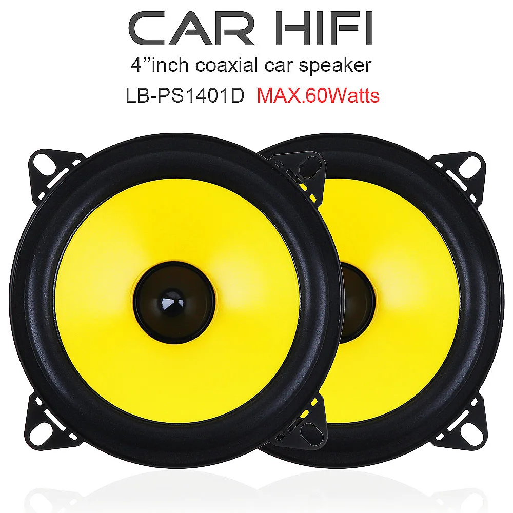 2pcs 2 Way 4 Inch 60W Full Range Frequency Car Audio Stereo Speaker 2x60W Full Range Car Audio Stereo Speaker