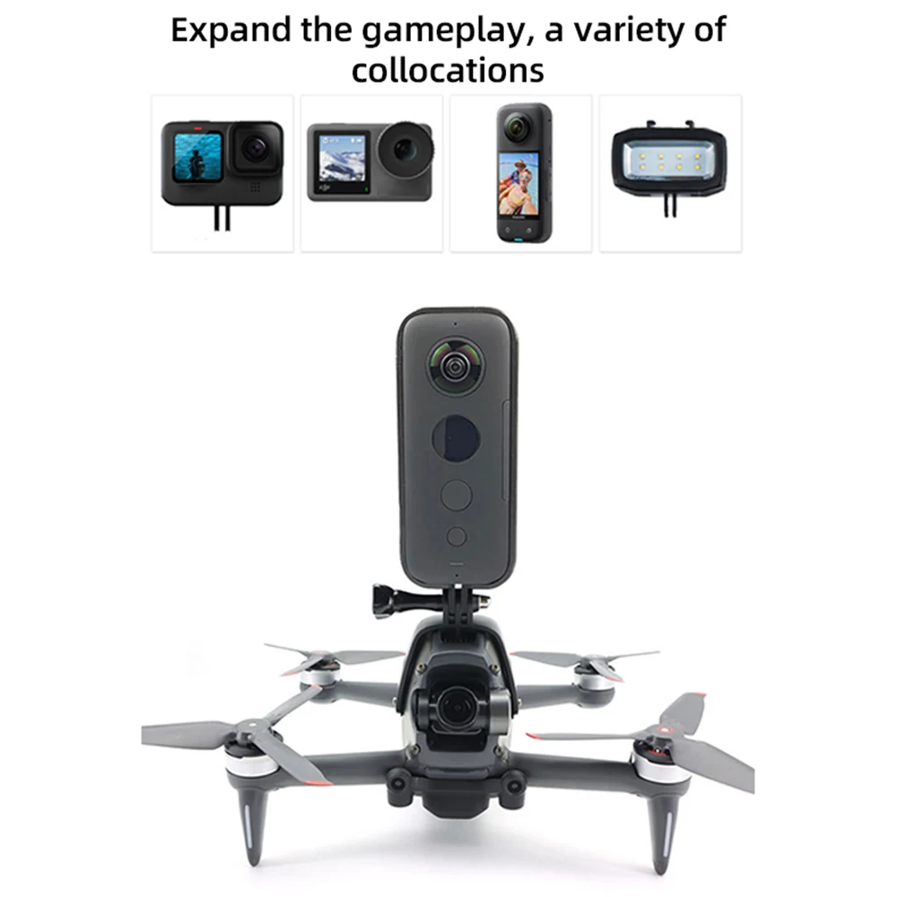 액션 카메라 상단 브래킷 장착 클램프 익스텐션 키트, 고프로 히어로 12, DJI FPV 드론용, 고프로 12, 11, 10, 9, DJI 인스타 360 X3