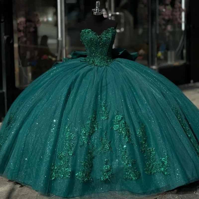 

Реальное изображение, изумрудно-зеленые печатные кружевные платья quinceanera, кружевное платье с аппликацией, для вечеринки в честь Дня рождения, выпускного вечера, Vestido De 15 16