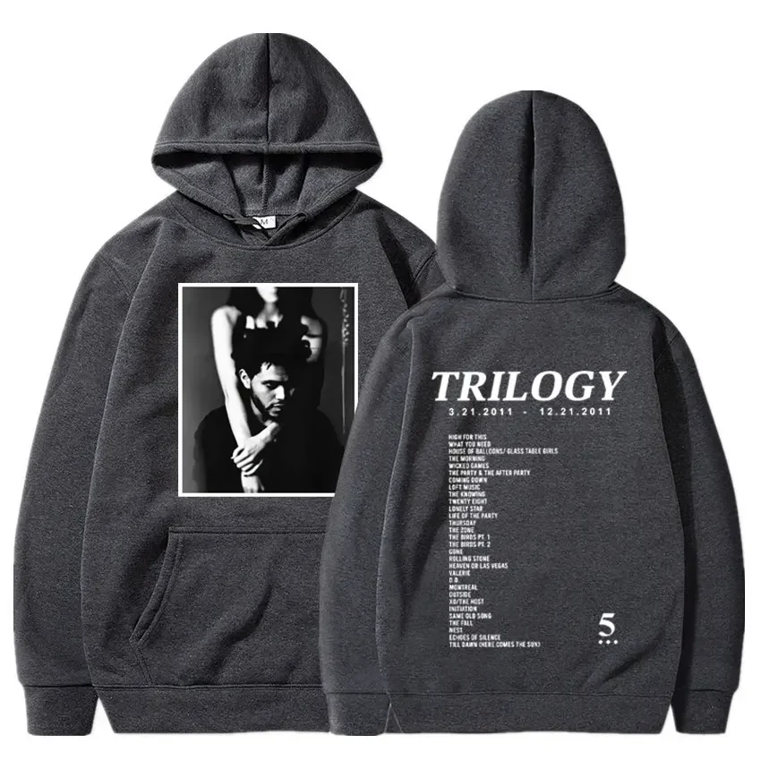 The Weeknd Trilogy Music Album Hip Hop Hoodie Men Women Casual Aesthetic Long Sleeve Oversized Sweatshirt Streetwear Male Hooded