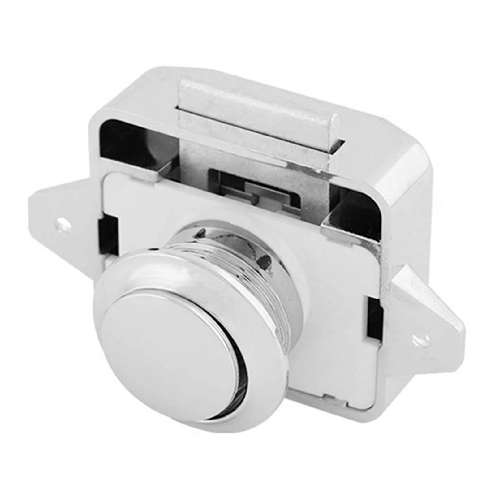 26mm Push Button Latch Cabinet Door Catch Keyless Cupboard Locks RV Yachts Motorhome Camper Caravan Screws and Lock Caps