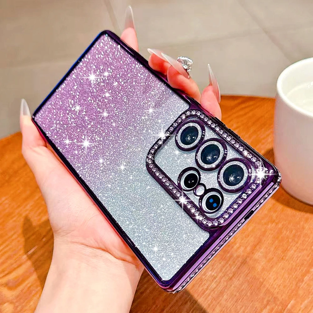 Luxury Electroplated Glitter Gradient Shockproof Phone Case - Soft Silicone Cover