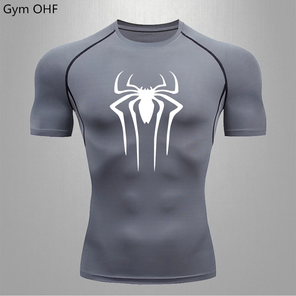 Compression t shirt sport t shirt running t shirts running t shirt fitness clothes Spider Compression Shirt Mens Rashguard Fitness For Men Gym Sports T-Shirt Running Sweatshirt Outdoor Mountaineering Training