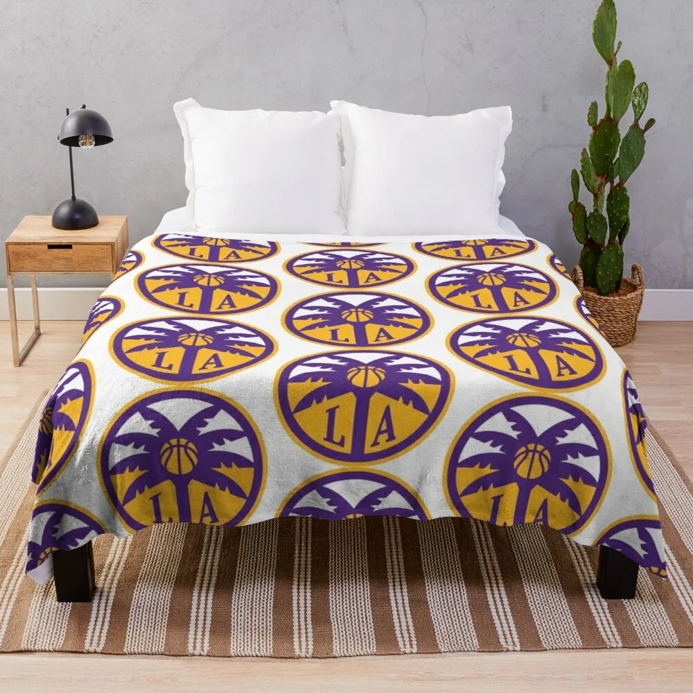 

The purple LA Essential Throw Blanket Decorative Sofa Blanket
