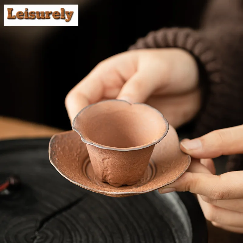 2pc/lot Old Rock Mud Coarse Pottery Coasters Non-slip Coasters For Coffee Cups Saucer Anti-scald Placemats Teacup Base Tableware