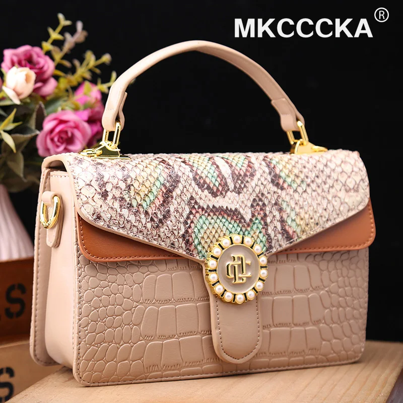 

Retro Crocodile Pattern Light Luxury Shoulder Bags Women's 2023 Fashion Handbag Texture PU Commuting Crossbody Bag New Versatile