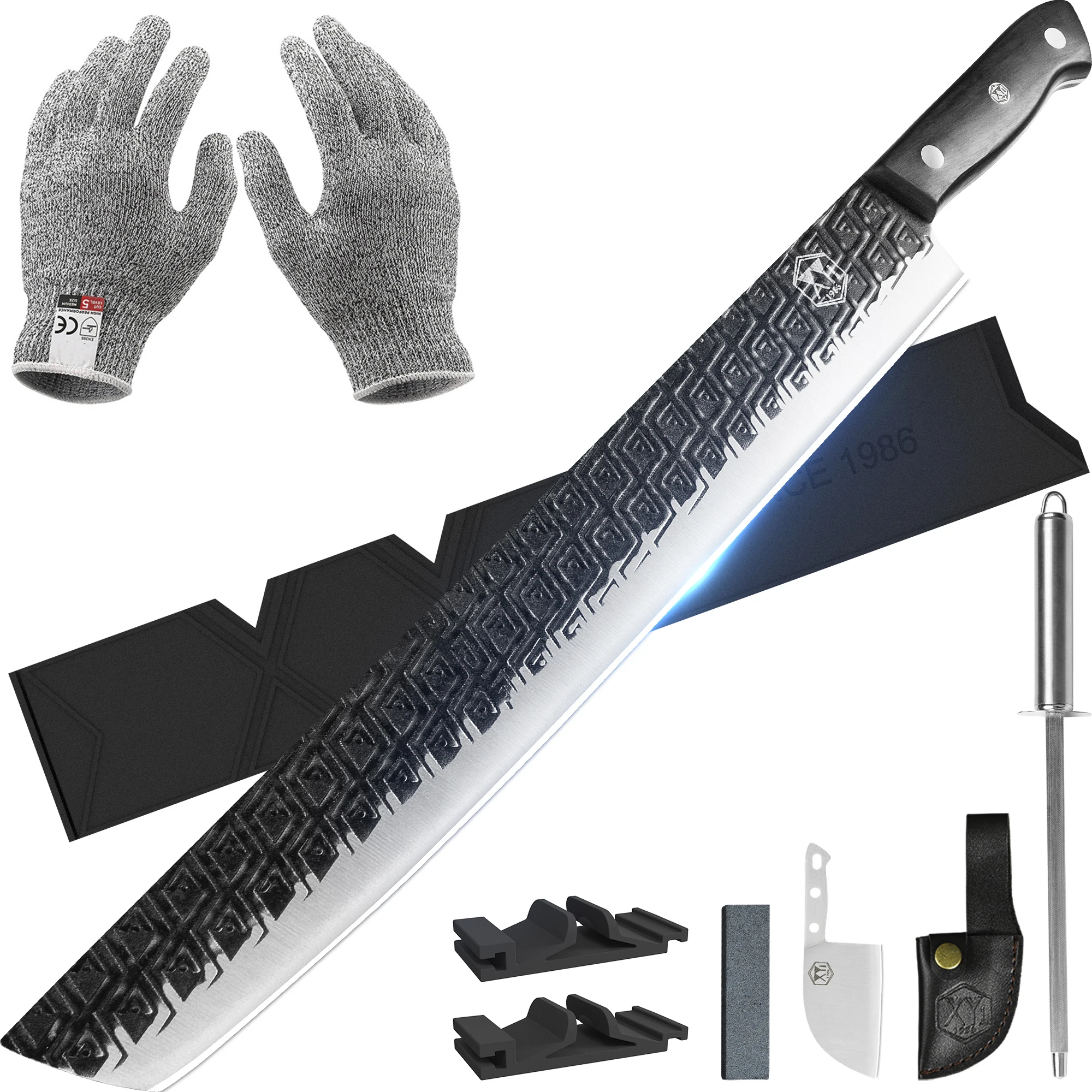 

Handmade Kitchen Knife Long Blade 14.5Inch Stainless Steel Filleting Sushi Salmon Fish Knife Japanese Style Cooking Knife Sheath