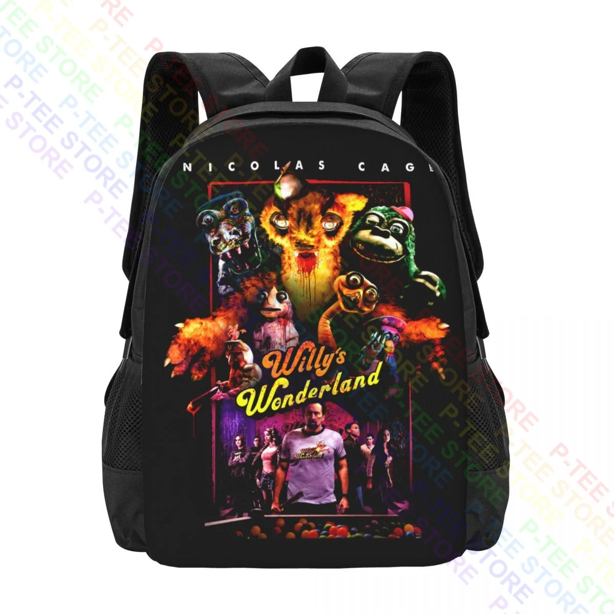 Willys Wonderland 2021 Poster Alexander Cage Battles Animatronic Robotbackpack Borsa Sportiva Di Moda Di Grande Capacità