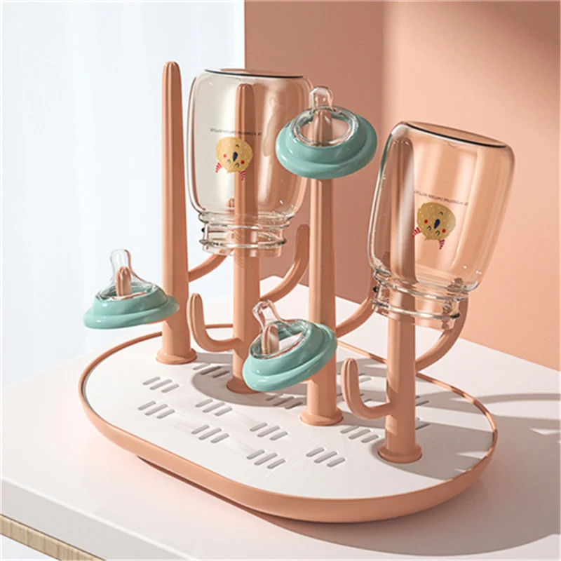 Detachable Baby Bottle Drying Rack Infant Feeding Bottle Drain Drying Racks Solid Color Feeding Cup Holder Storage Box Dryer
