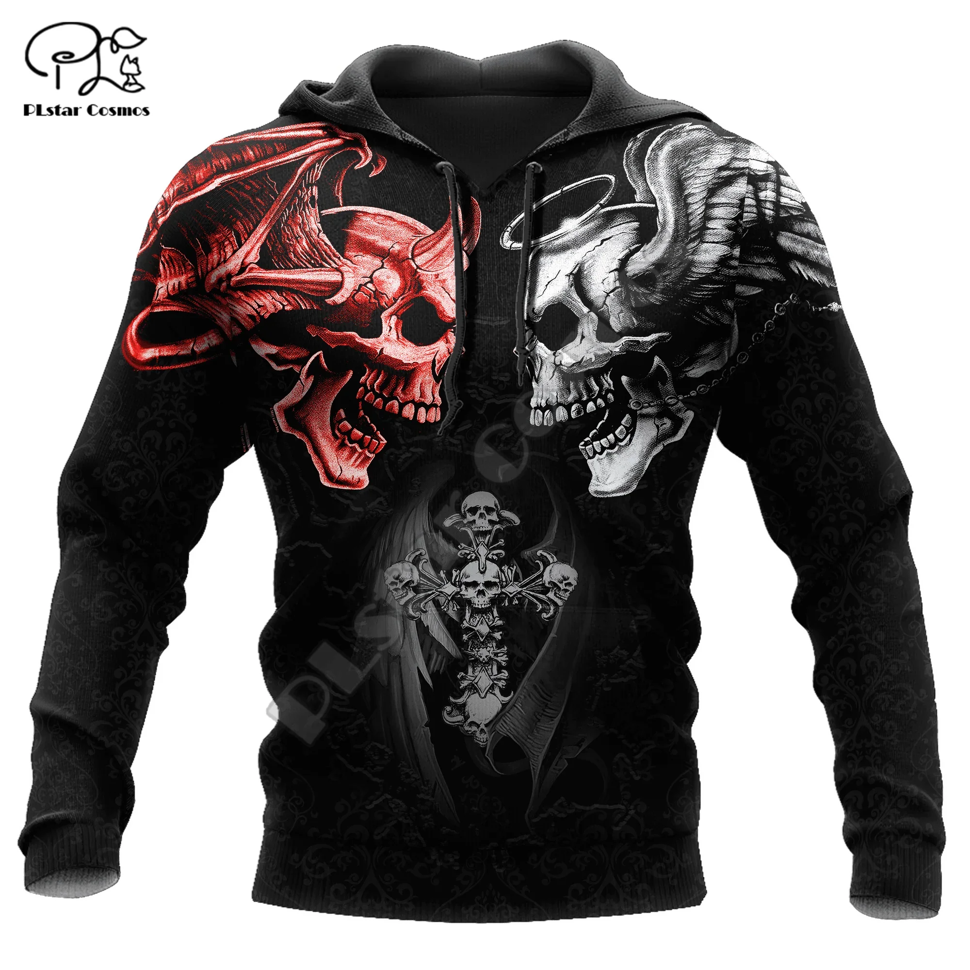 

Reaper Ghost Gothic Skull Vintage Angel Tattoo Devil Retro Tracksuit Men/Women 3DPrint Casual Funny Harajuku Jacket Hoodies 17