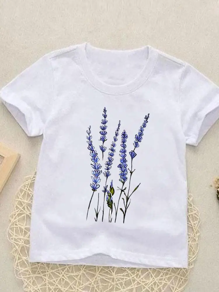 

Kids Tees Tops Plant Flower Trend Lovely Short Sleeve Fashion O-neck Girls Boys Summer Cartoon Outfits T-shirts Children Clothes