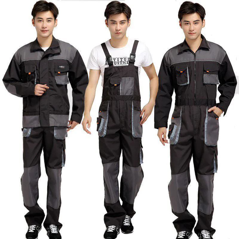 

Welding Suits Working Bib Overalls Protective Auto Repair Strap Jumpsuits Durable Tooling Uniform Mechanic Multi-Pocket Coverall