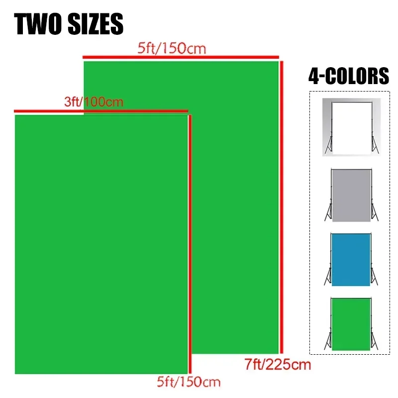 Photography Background Backdrop Vinyl Cloth 150x225cm/100x150cm For Photo Studio Video Props Solid Color Non-woven Fabric