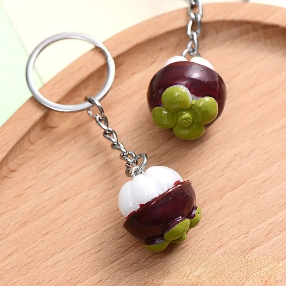 Fashion Key Chains Bag Hanging Pendant Car Keyring Creative Mini Simulation Food Keychain Fake Potato Mangosteen Model Jewelry