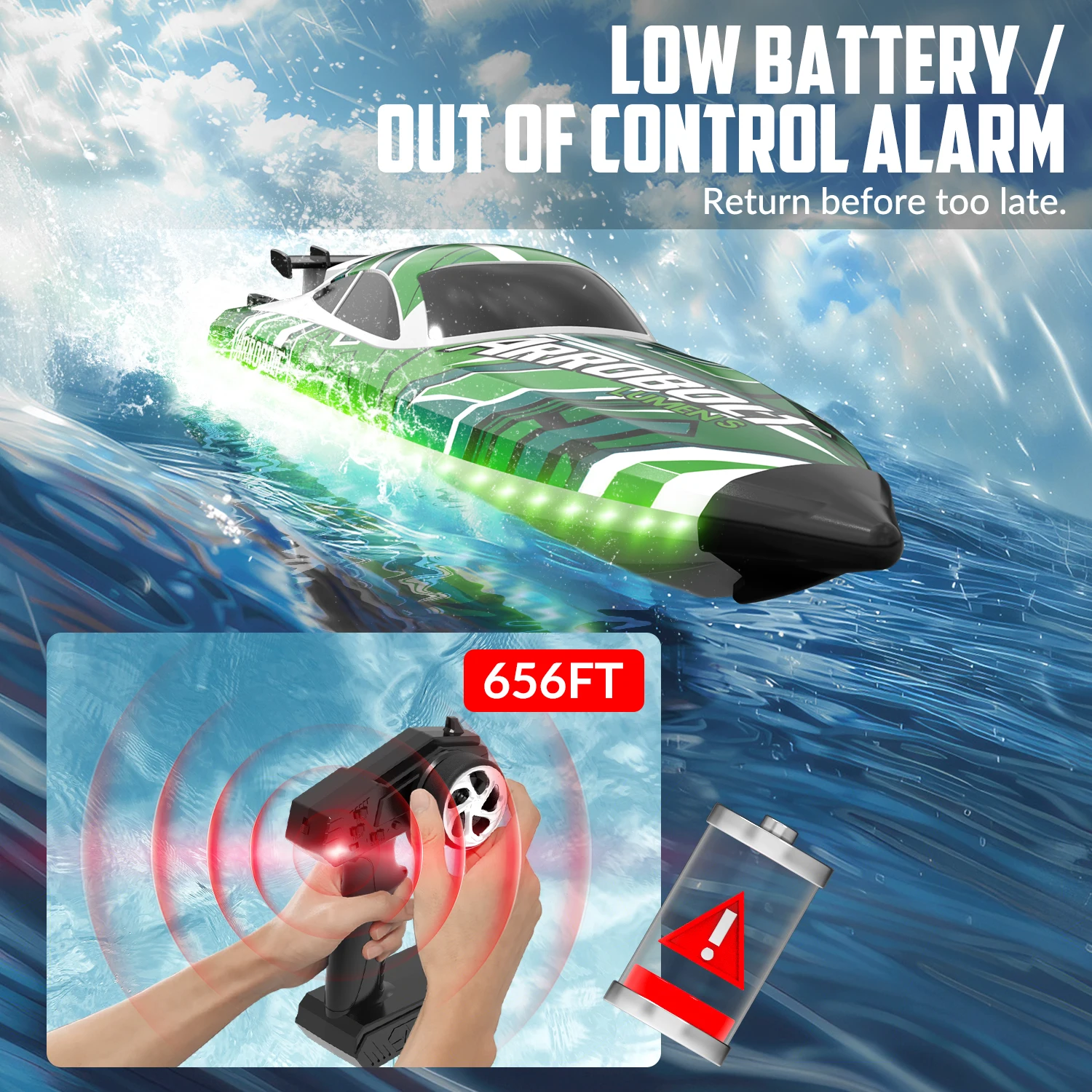 Bateau RC Volantexrc 2.4G 50 km/h étanche rapide