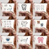 Tooth and Dentist Graphic pattern  Makeup Storage Bags Portable Travel Snack Bag Pencil Case For Child Women's Bag Cosmetics 1