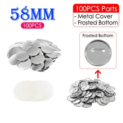 Multi-Size Badge Maker Interchangeable Die Set (100pcs Frosted 58mm)
