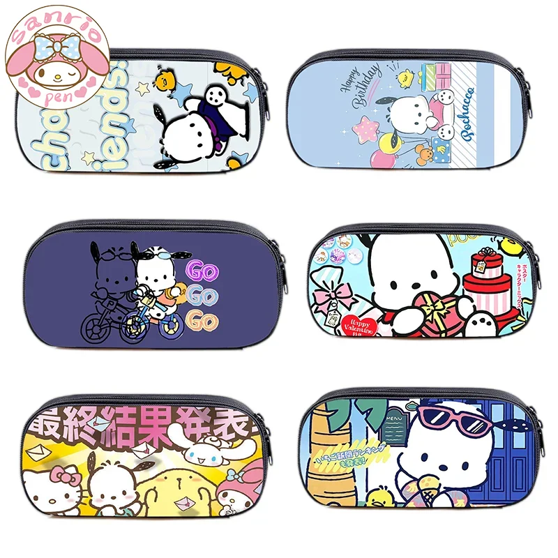 

Новый мультяшный пенал Sanrio, многофункциональный стерео карандаш из ткани на молнии, милый однослойный карандаш, детский подарок
