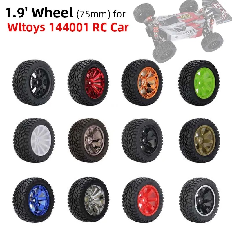 

4PCS Off Road Car Tire 75mm Wheel Buggy for Wltoys 144001 124018 124019 MN99S MN90 MN86 HSP HPI 1/10 1/14 1/16 RC Upgrade Part