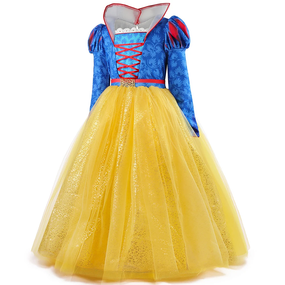 Disfraz de Cosplay de Blancanieves de película para niñas, vestido de  princesa estampado de manga larga + diadema con lazo rojo, vestido de  Halloween para cumpleaños y Carnaval para niños - AliExpress, image size:1001x1001