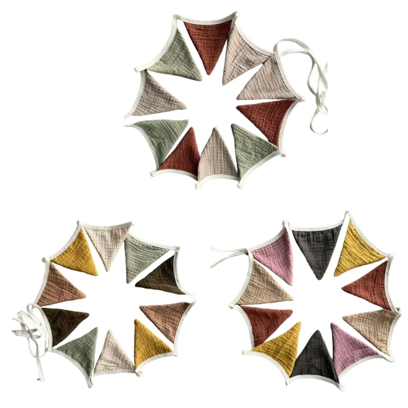Ghirlanda Di Bandierine In Tessuto 12 Metri Con 42 Bandiere Triangolari A Fantasma Floreale, Vintage Per Matrimoni, Battesimi E Feste In Giardino, Riutilizzabile