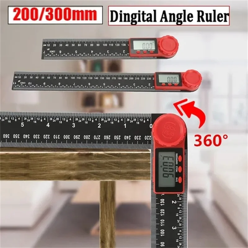 2-in-1 Digital Angle Meter Inclinometer Digital Angle Ruler Electronic Goniometer Protractor Angle finder Measuring Tool 3