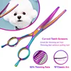 Colorful dog curved thinning shears 7.0 inch professional dog grooming scissors pet curved thinning shears 4
