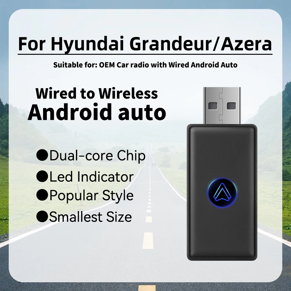 

Smart AI Box for Hyundai Grandeur Hyundai Azera Car OEM Wired Android Auto to Wireless New Mini Android Auto Adapter USB Dongle