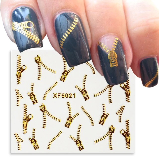 Stickers ongle Nail Art Zip - Doré