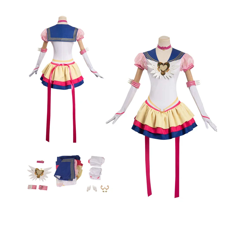 

Women Anime Tsukino COS Usagi Cosplay Costume Female Roleplay Dress Girls Sailor Skirt Role Dress-Up Cloth Outfit Halloween Suit