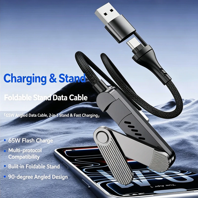 65W 90 °   엘보 PD USB 타입 C to C 충전 케이블 게임용 고속 충전..