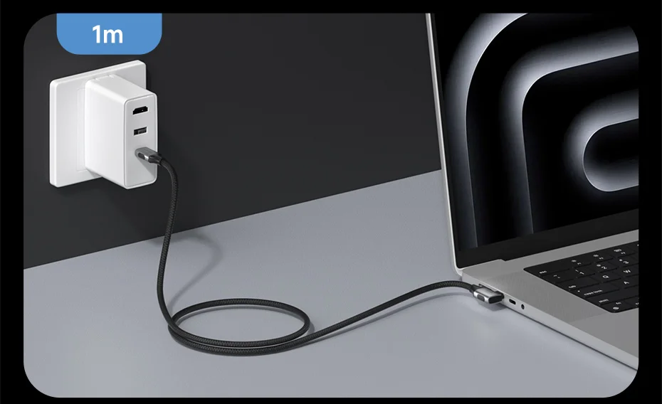 Hagibis USB4 USB-C Cable 80Gbps 240W Right Angle 8K