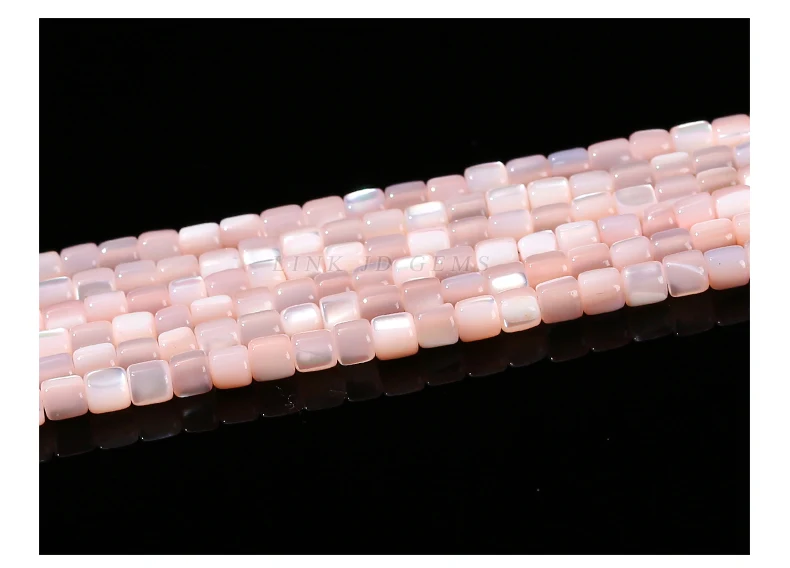 3–4 mm gefärbte, rosafarbene Muschelperlen in zylindrischer Form, kleine Perlmuttperlen für die Schmuckherstellung, DIY-Halskette, Armband, Zubehör – Detail 9