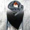 Autumn Winter Warm Scarf for Women Gradient Printed Double Layer Buckle Button Scarf Soft Wraps Comfortable Fleece Shawls шарф 5