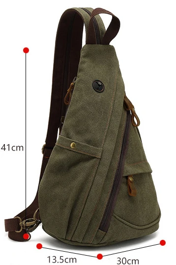 Men's Crossbody Bag Large Capacity Casual Shoulder Bags Men's Canvas Chest Bag Multifunctional Backpack