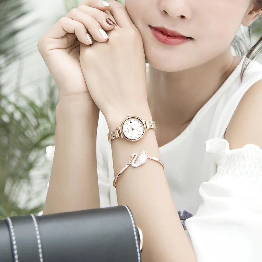 

NO.2 Kimio Women Dress Watch Calendar Quartz Wristwatch Fashion Casual Waterproof Watch Stainless Steel Bracelet Watches Reloj